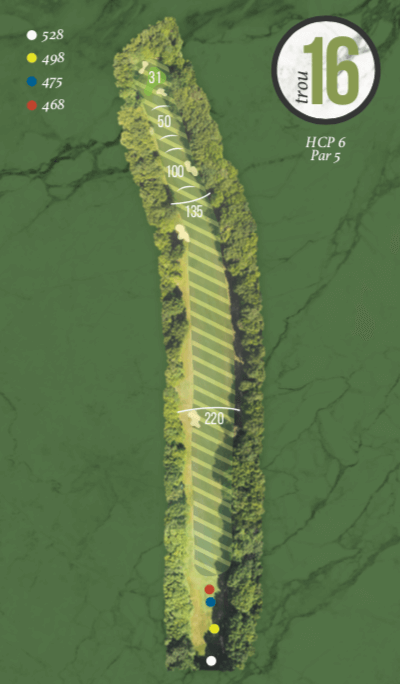 Plan du trou 16 du gold du Val de l'Indre à Villedieu-sur-Indre en région Centre-Val de Loire.