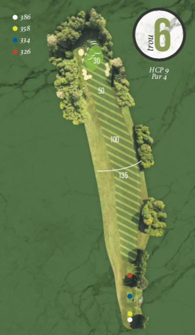 Plan du trou 6 du gold du Val de l'Indre à Villedieu-sur-Indre en région Centre-Val de Loire.